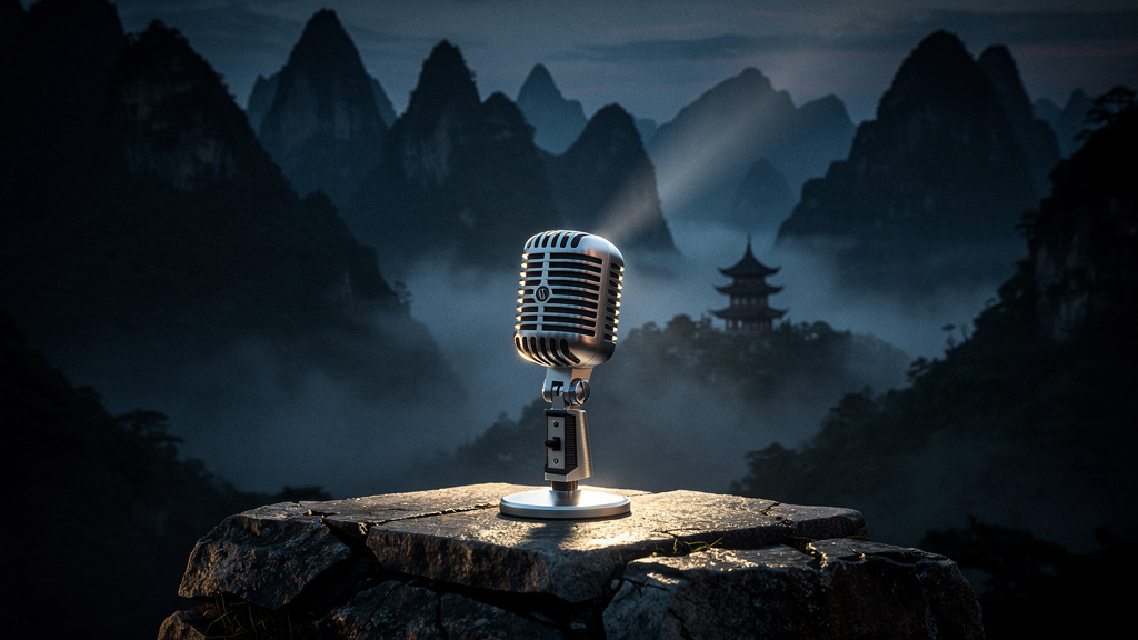 Cinematic style podcast episode covers