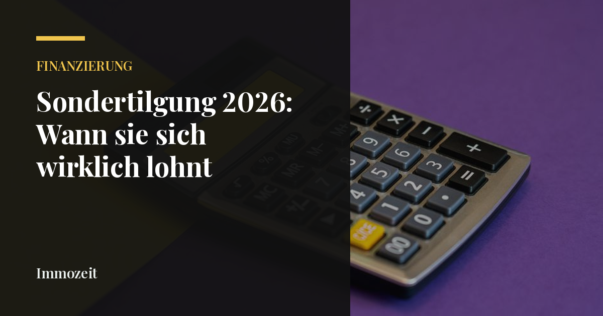 Sondertilgung 2026: Wann sie sich wirklich lohnt