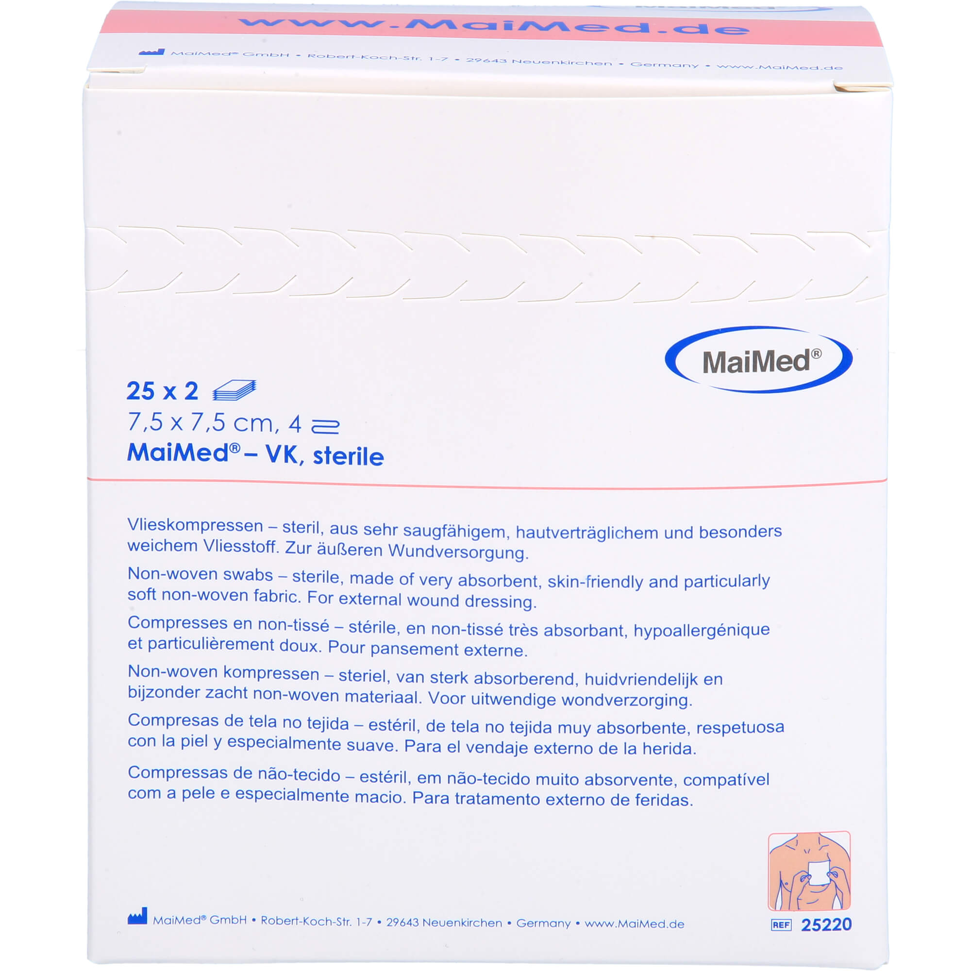 MaiMed Vlieskompressen - Steril 7, 5 X 7, 5 Cm, 50 St. Kompressen