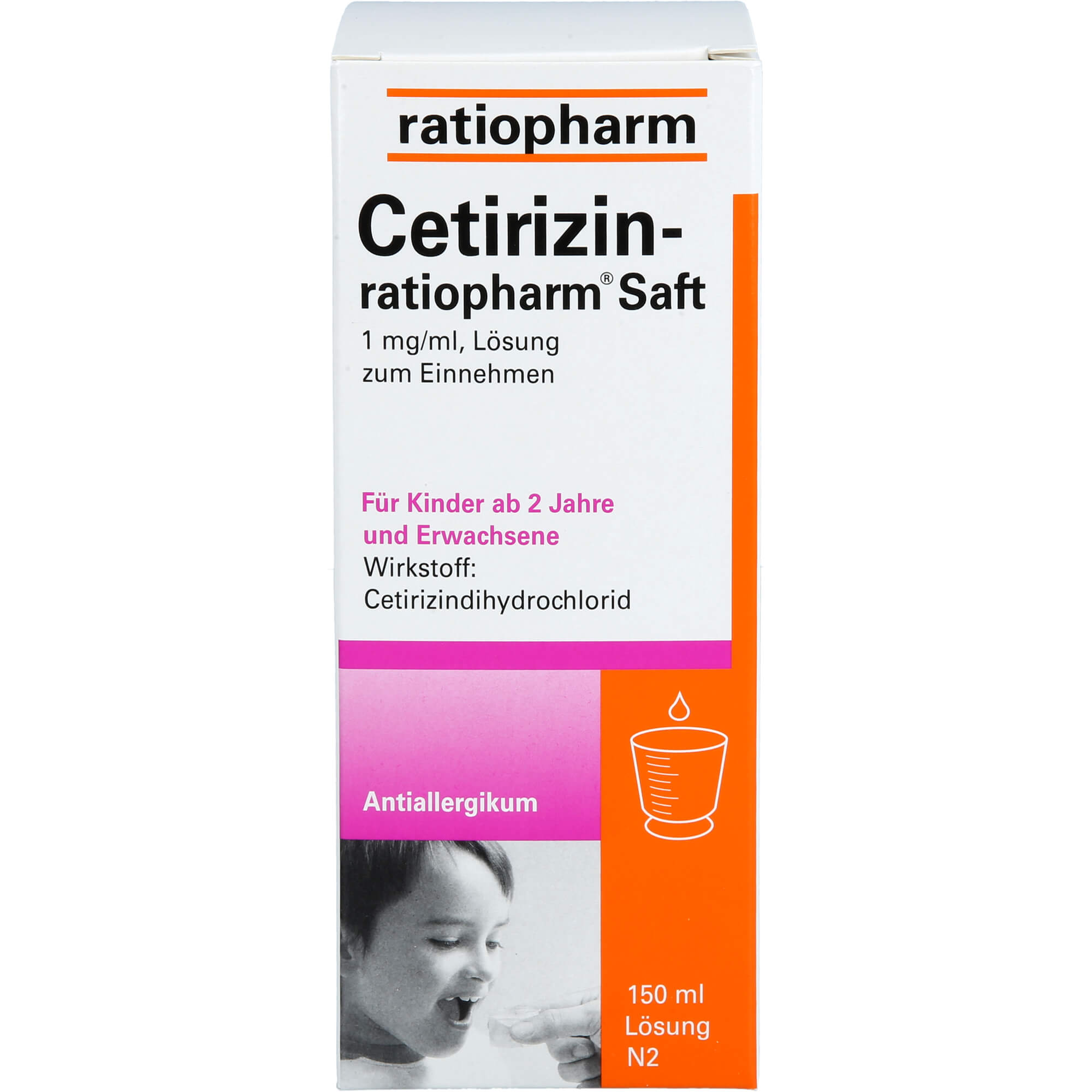 Cetirizin-ratiopharm Saft Antiallergikum, 150 Ml Lösung
