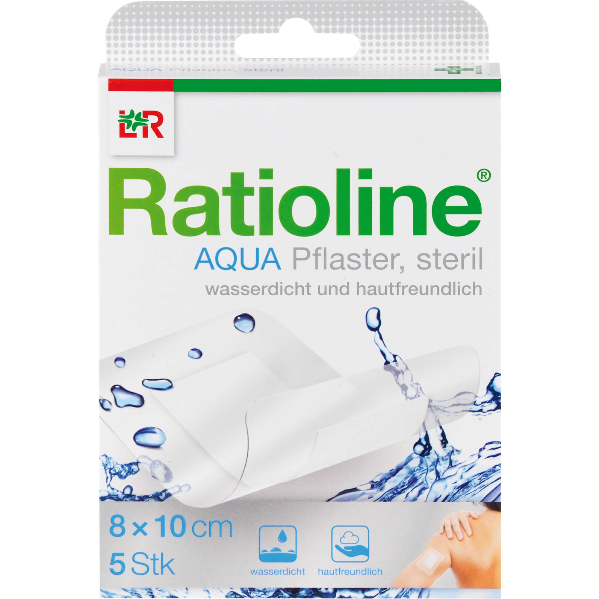 Lohmann & Rauscher Ratioline Aqua Pflaster Steril 8 X 10 Cm, 5 St. Pflaster