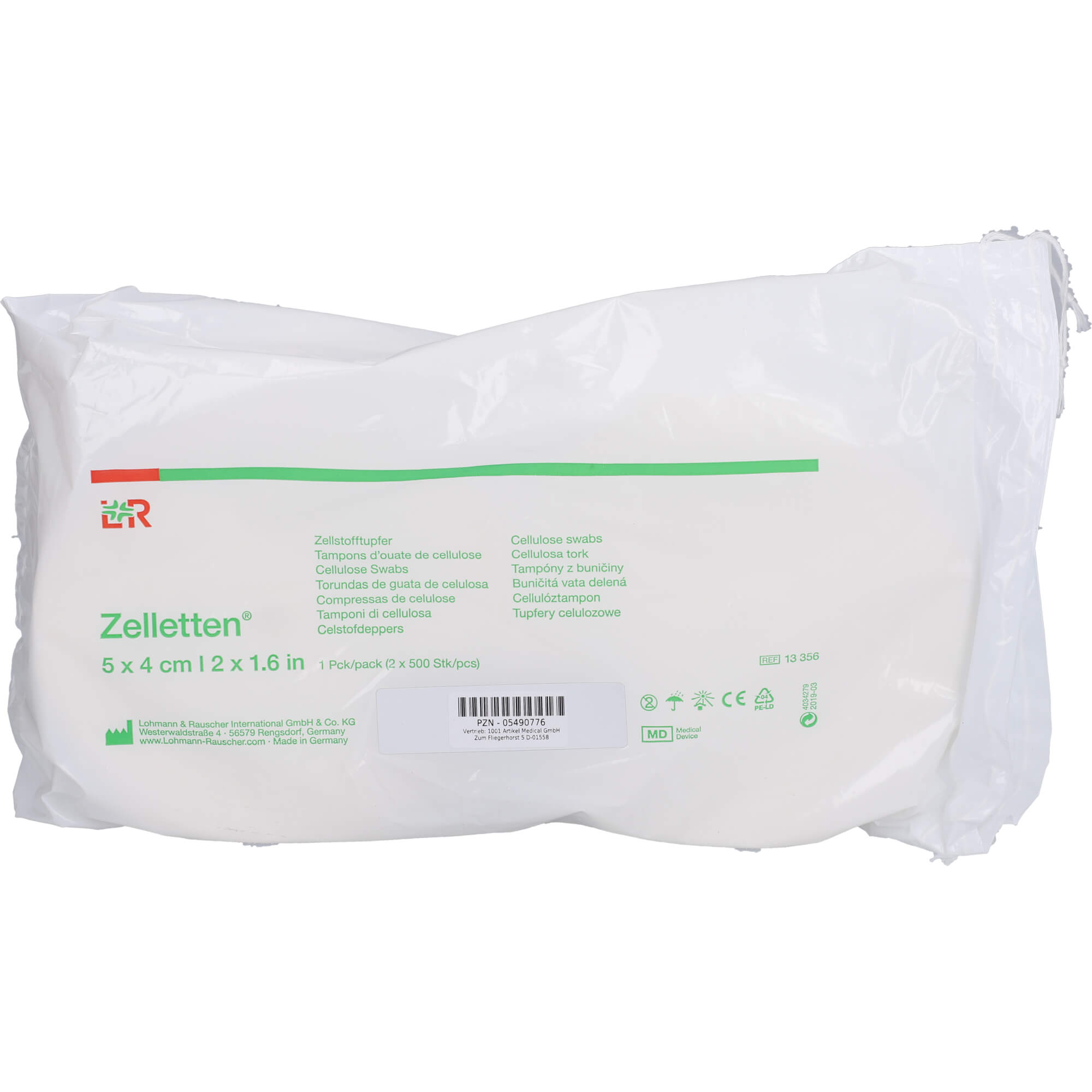 Lohmann & Rauscher Zelletten Tupfer 5 X 4 Cm, 1000 St. Tupfer