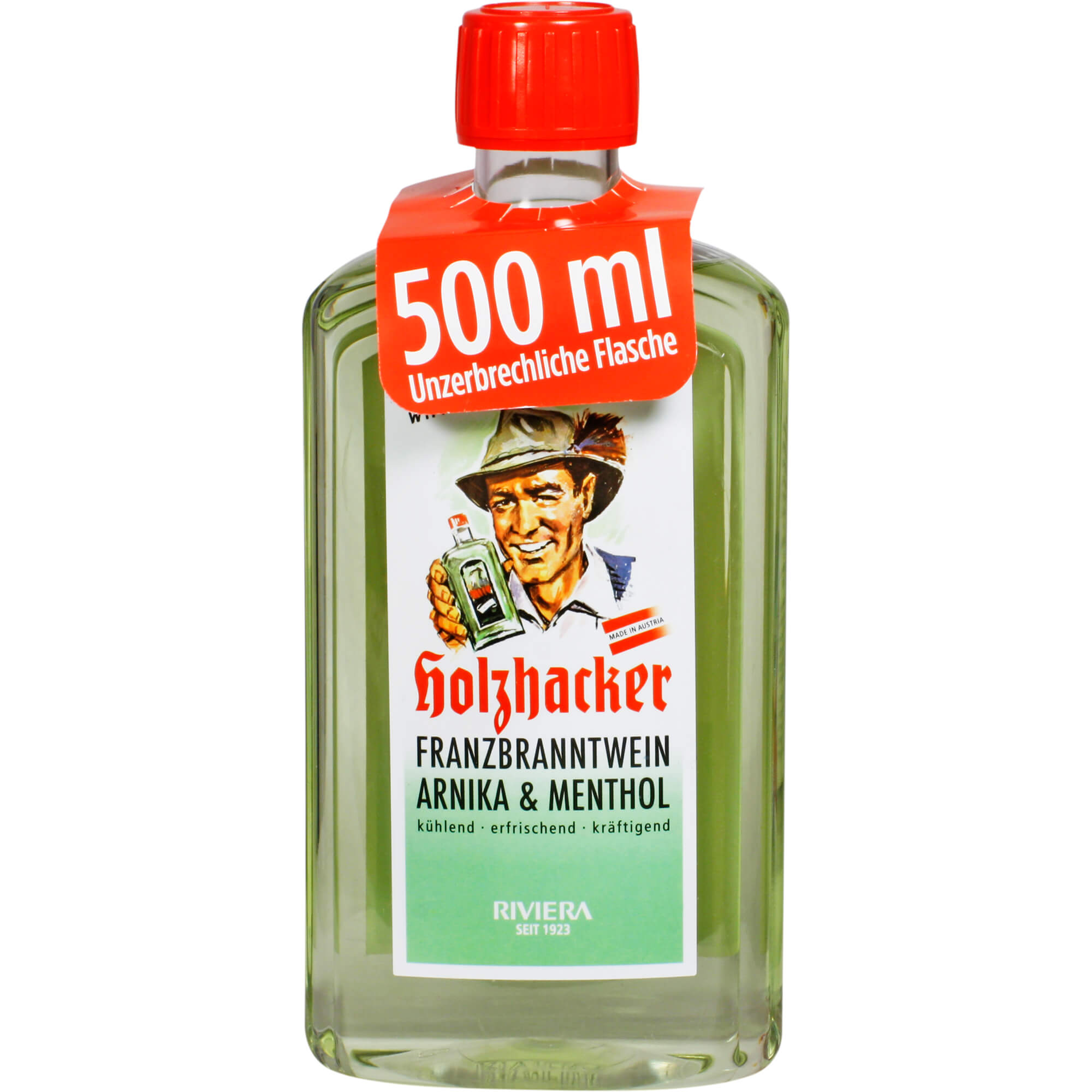 Riviera Holzhacker Franzbranntwein Arnika & Menthol Lösung, 500 Ml Lösung