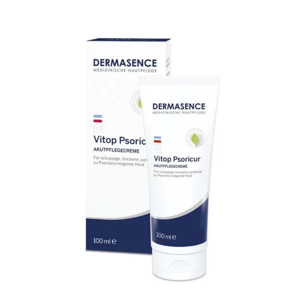 DERMASENCE Vitop Psoric Akutpflegecreme für schuppige, trockene, juckende zu Psoriasis neigende Haut, 100 ml Crème