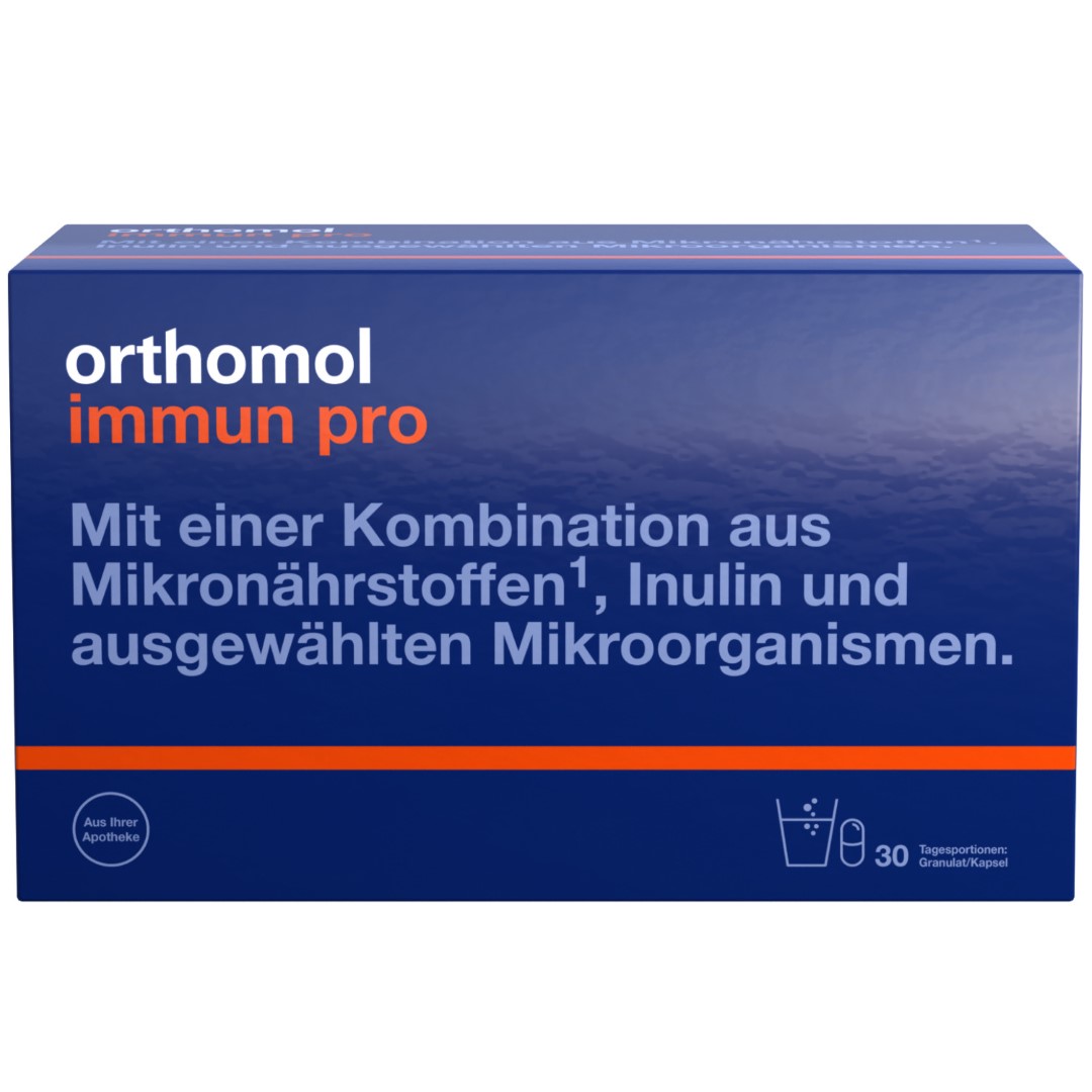 Orthomol Immun Pro - Nahrungsergänzungsmittel Mit Mikronährstoffen, Inulin Und Ausgewählten Mikroorganismen - Granulat/Kapsel, 30 St.