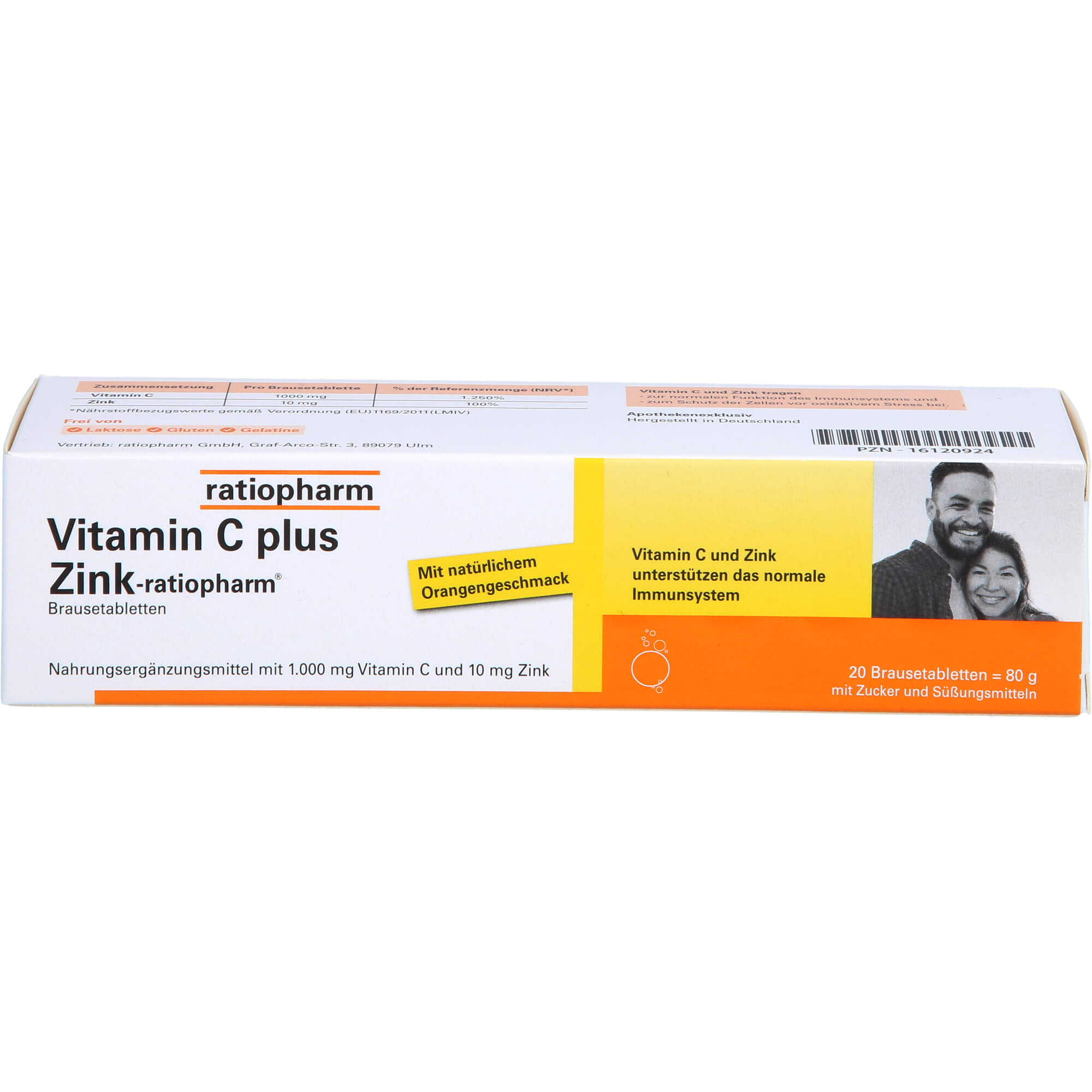 Vitamin C Plus Zink-ratiopharm Brausetabletten, 20 St. Tabletten