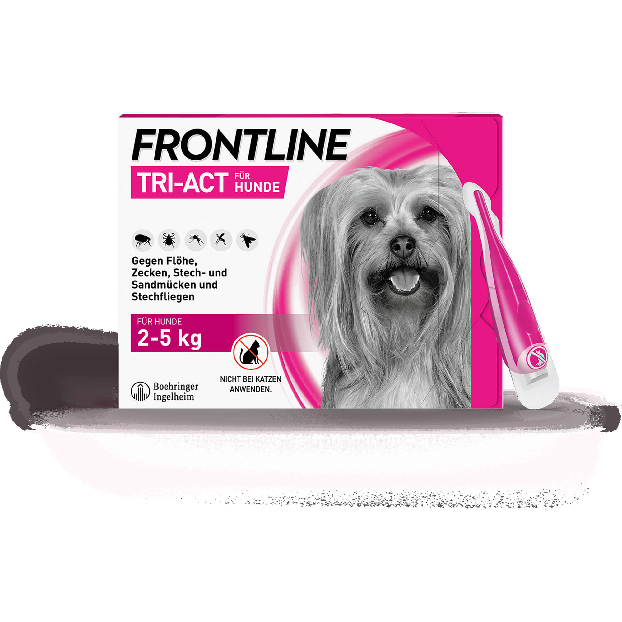 Frontline Tri-Act Lösung Gegen Zecken, Flöhe Und Fliegende Insekten Beim Hund (2-5 Kg), 3 St. Einzeldosisbehältnisse