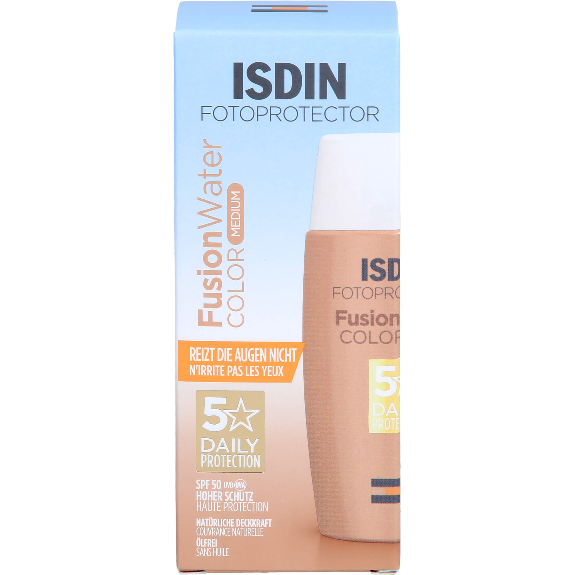 Isdin Fusion Water Magic Medium Lsf 50 Getönter Sonnenschutz Für Das Gesicht, 50 Ml Creme