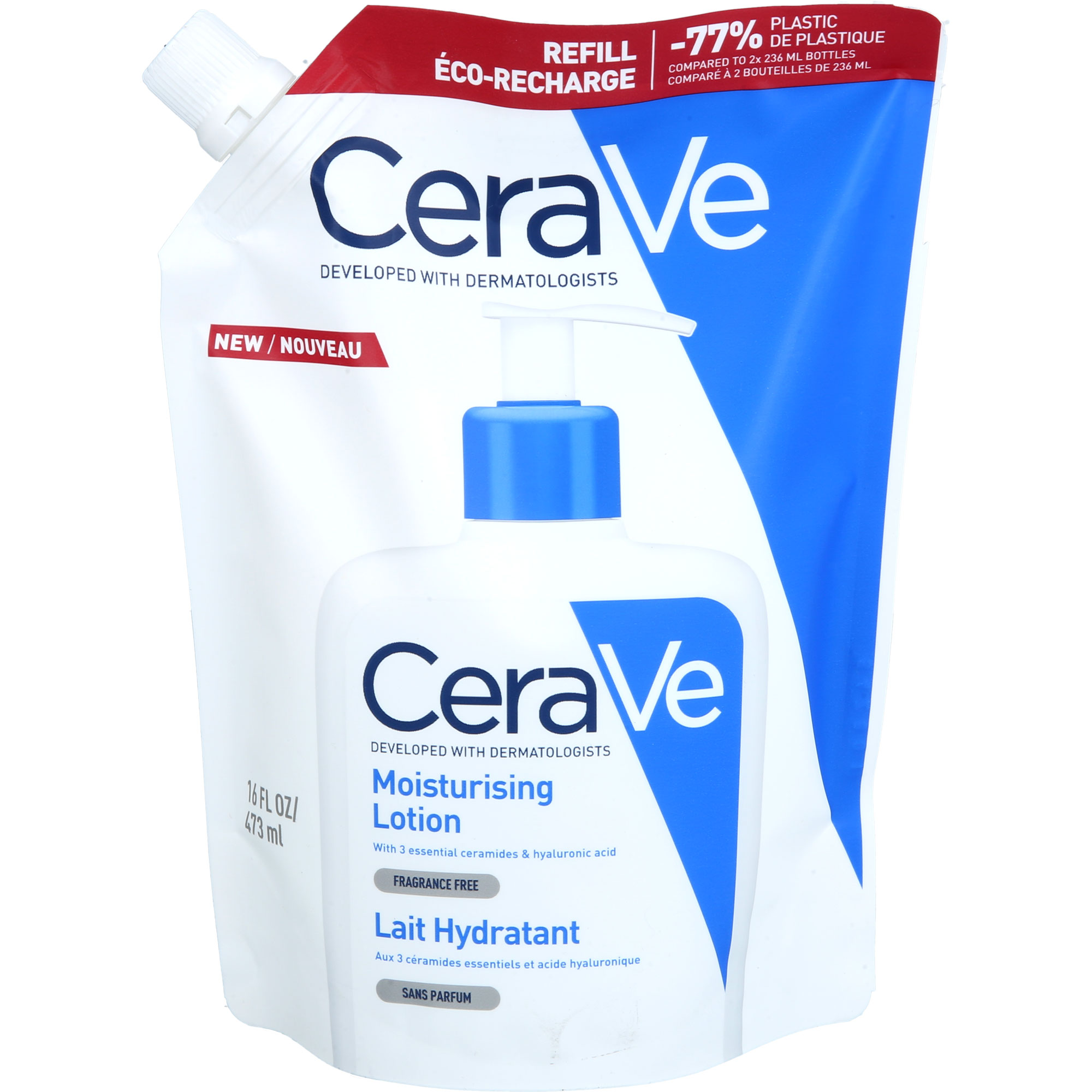 CeraVe Kosteuttava voide, kosteuttava voide kasvoille ja vartalolle kuivalle ja erittäin kuivalle iholle, täyttöpakkaus 473 ml