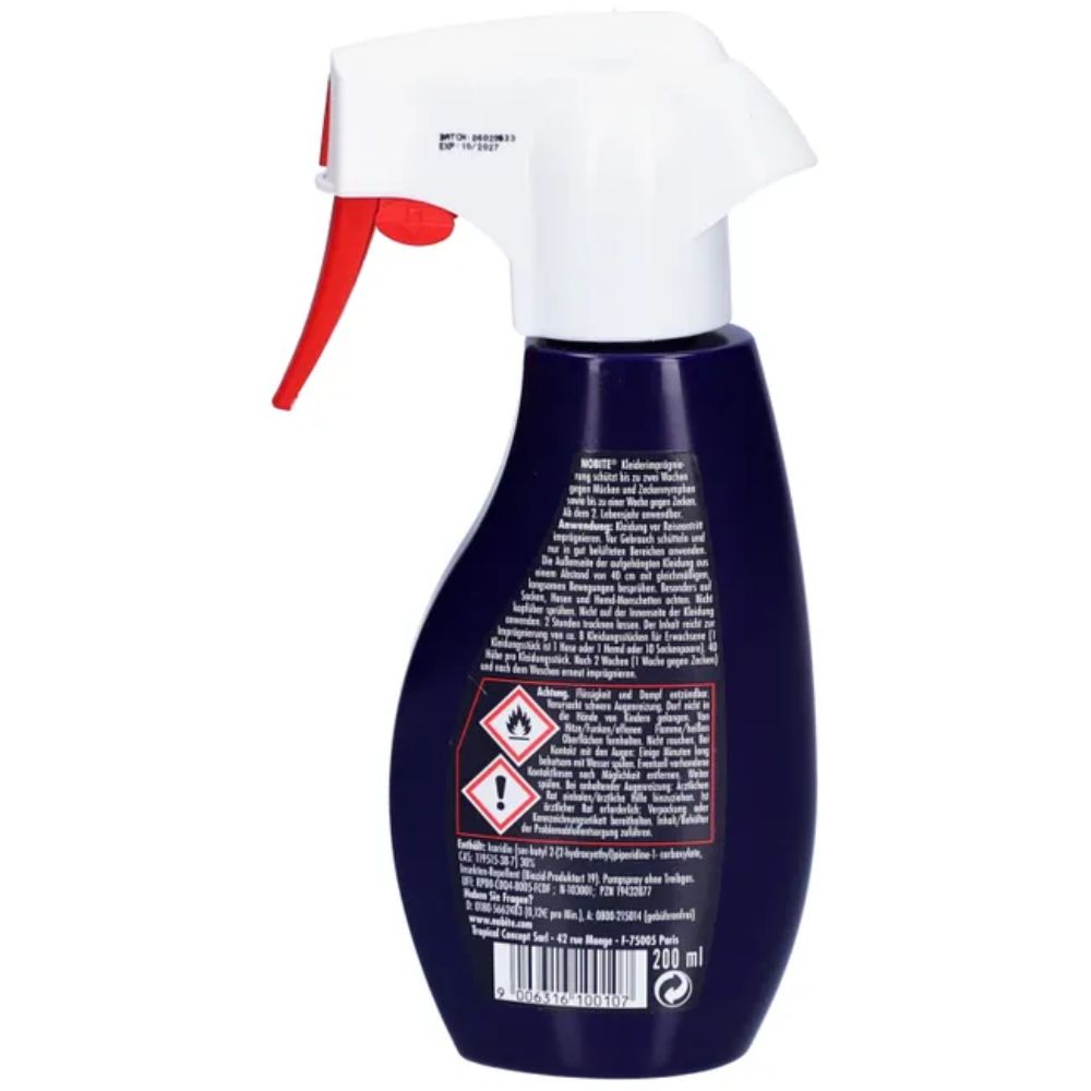 NOBITE Kleidung Insektenschutz Spray für Textilien, 200 ml Solution