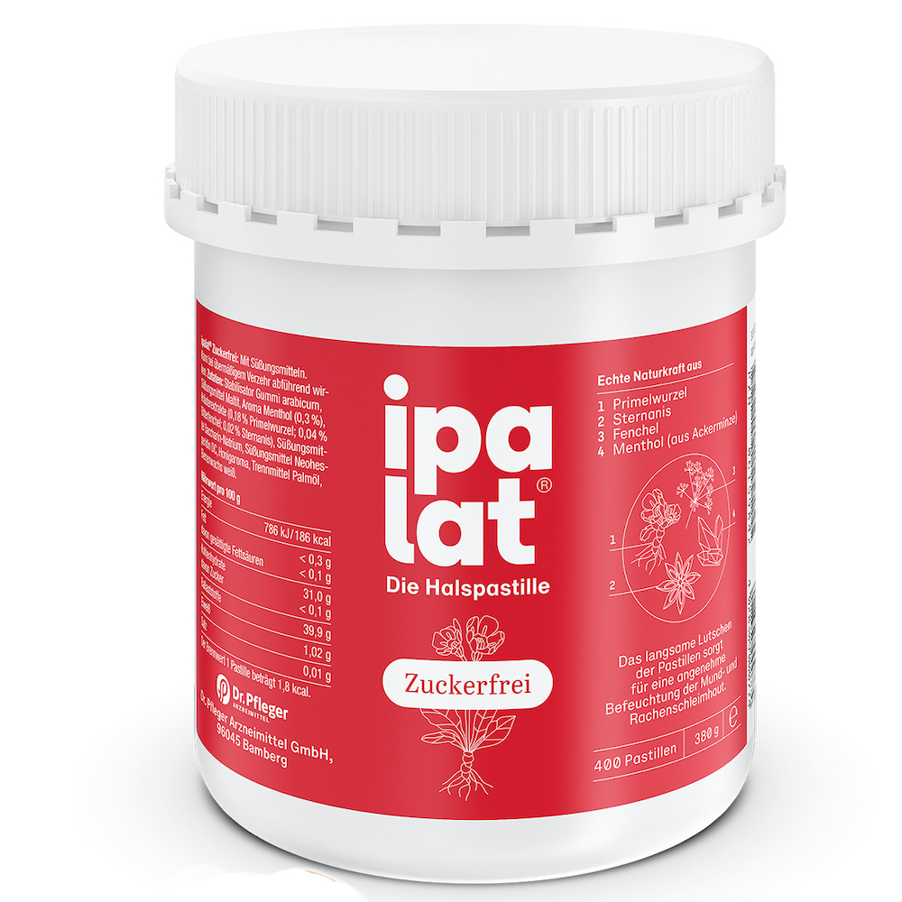 Dr. Pfleger Ipalat Honigmild O. Menthol Zuckerfrei, 400 St. Pastillen
