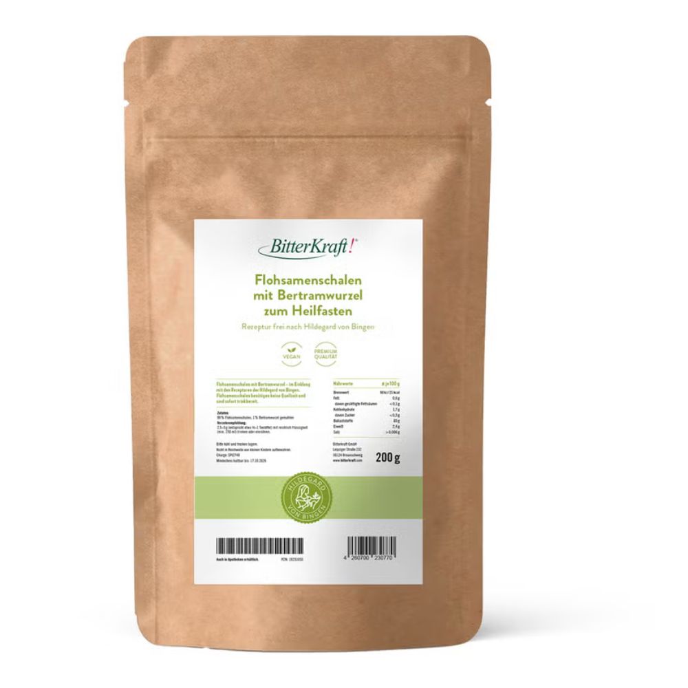 BitterKraft Flohsamenschalen mit Bertramwurzel gemahlen, 200 g Bols