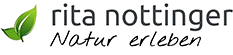 A logo with the words 'Rita Nottinger Natur erleben' accompanied by a green leaf symbol.