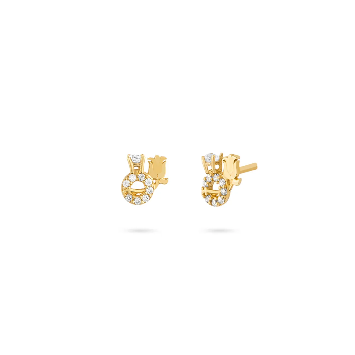 گوشواره حلقه سولیتر کد EMOH045