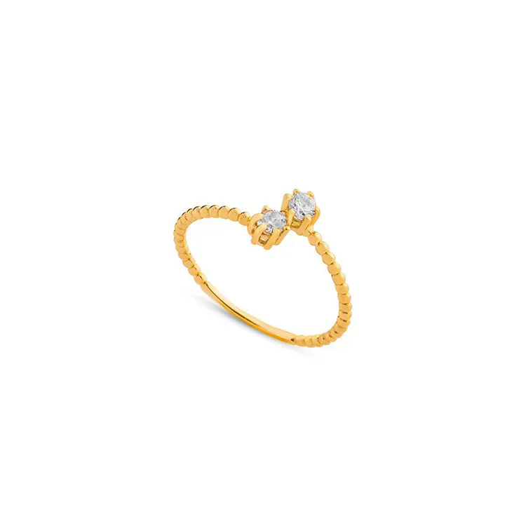 انگشتر ضربدر دو نگین کد RM268