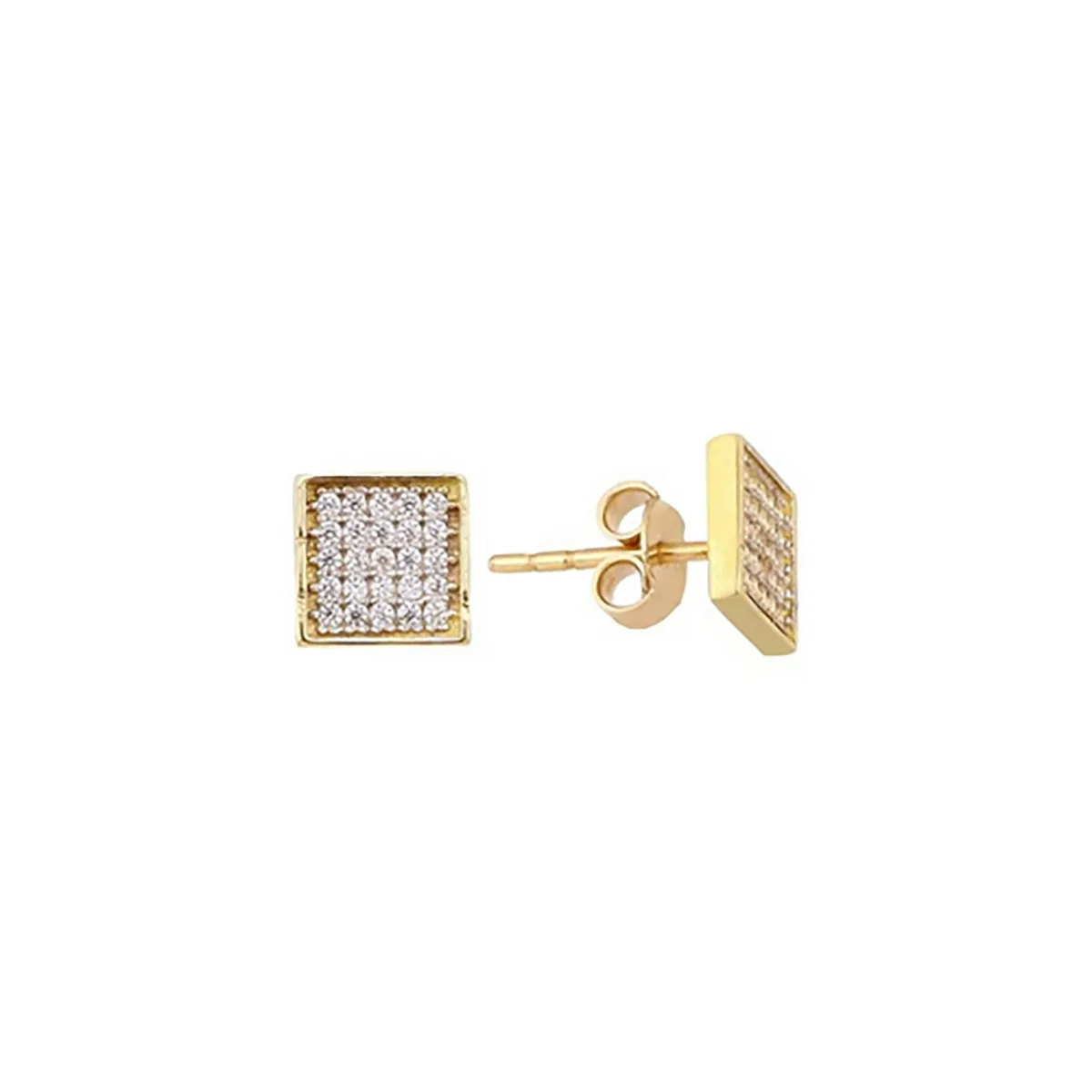 گوشواره مربع نگین دار میخی کد RZE-128