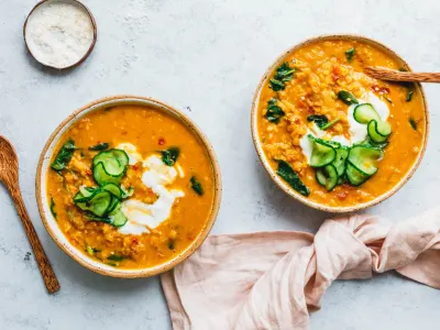 Linsensuppe mit Spinat