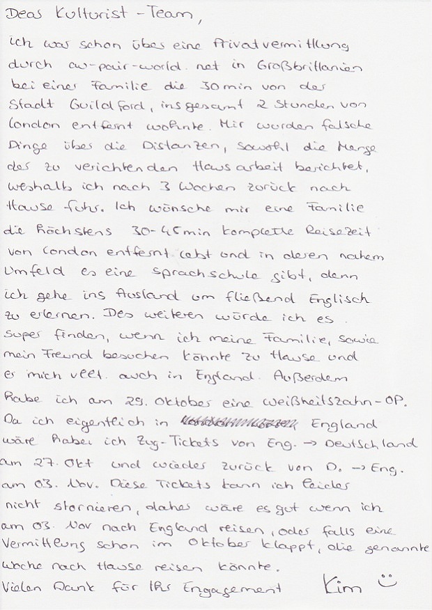 schlechte Erfahrung Au-Pair-World