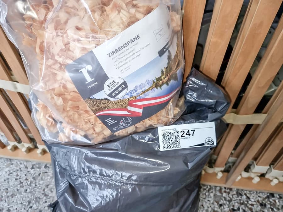 5 Packungen Zirbenspäne Rubin