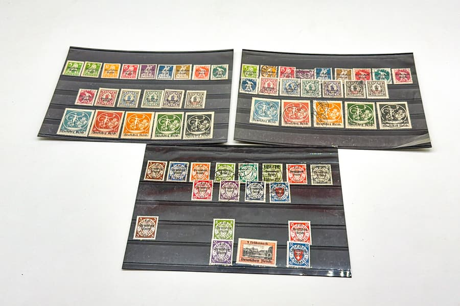 3 Steckkarten mit Briefmarken Deutsches Reich