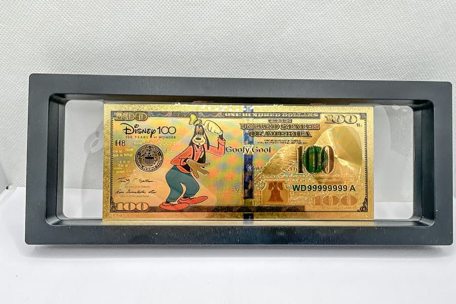 Goldfolien Banknote 100 Jahre Disney