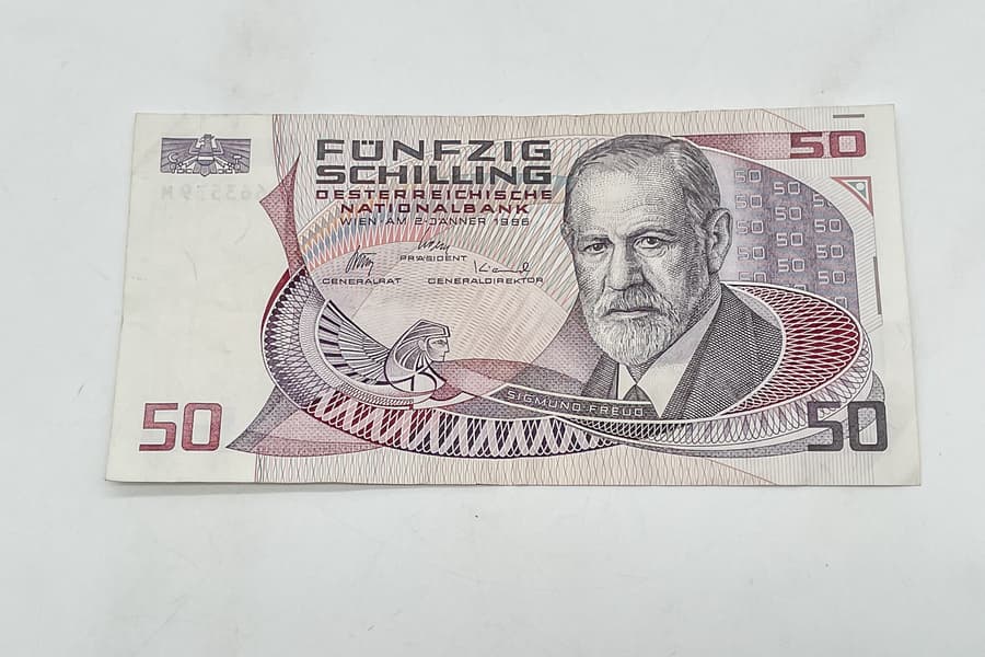 Banknote 50 Schilling 1986 Freud
