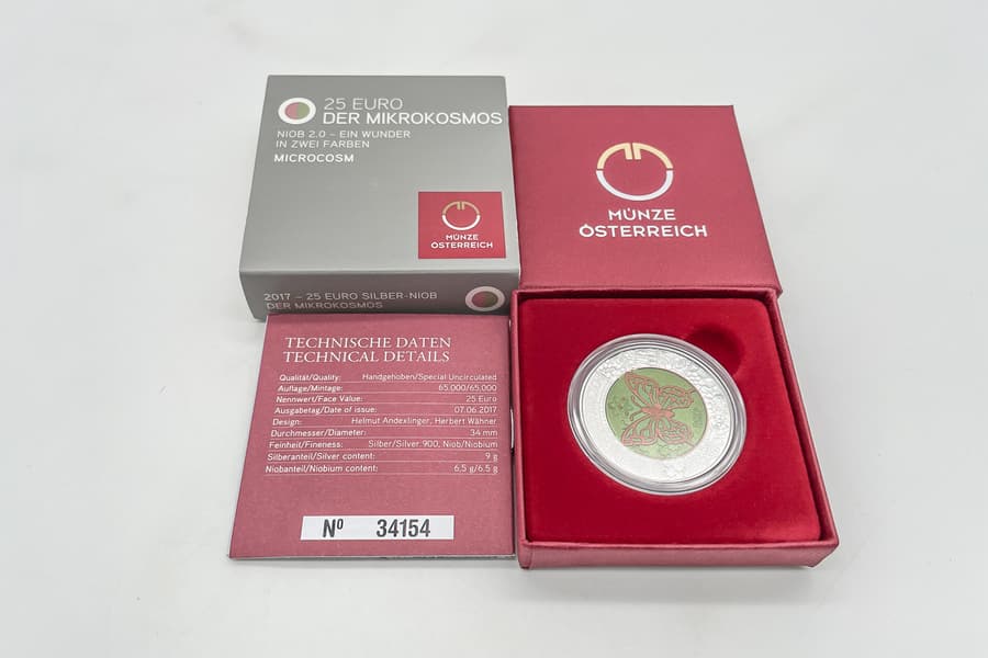 25 Euromünze Mikrokosmos 2017 Silber & Niob