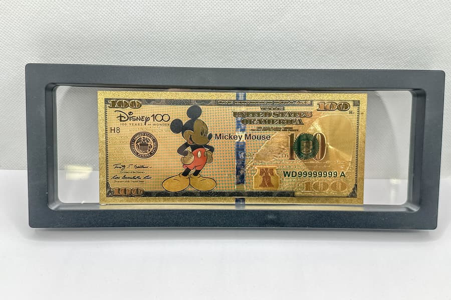 Goldfolien Banknote 100 Jahre Disney