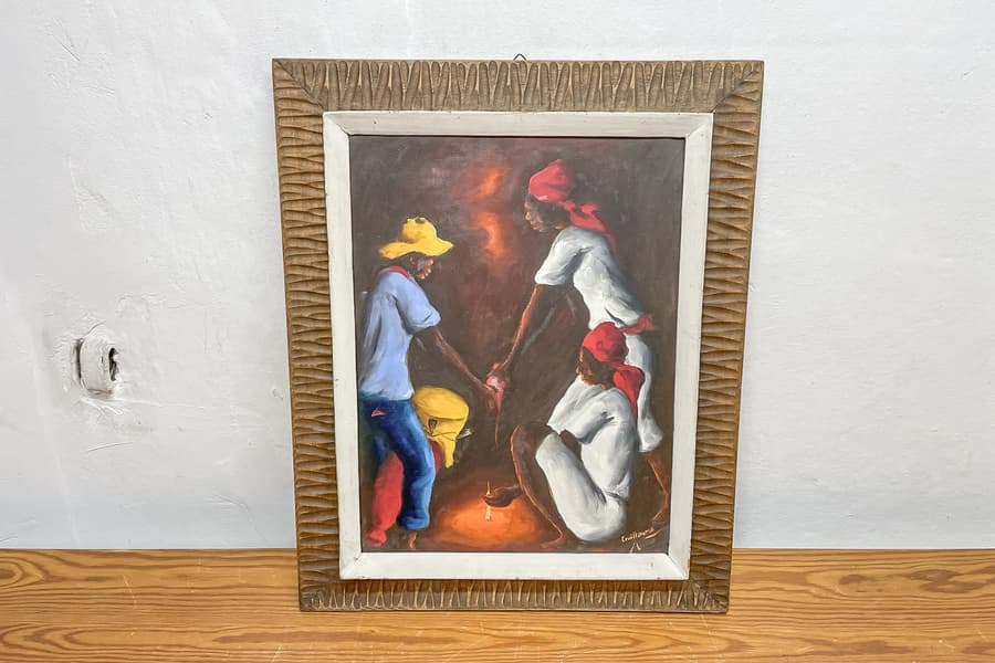 Bild auf Leinen mit Signatur