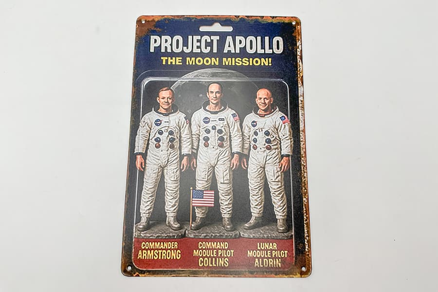 Metallschild Apollo 11