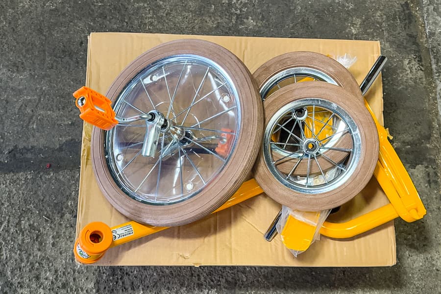 Kinderfahrrad Italtrike, zerlegt