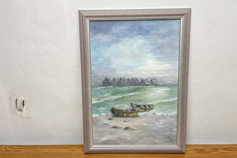 Bild auf Leinen mit Signatur