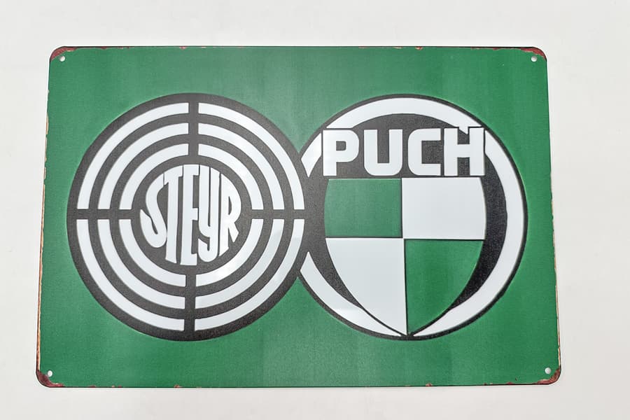 Metallschild Steyr/Puch