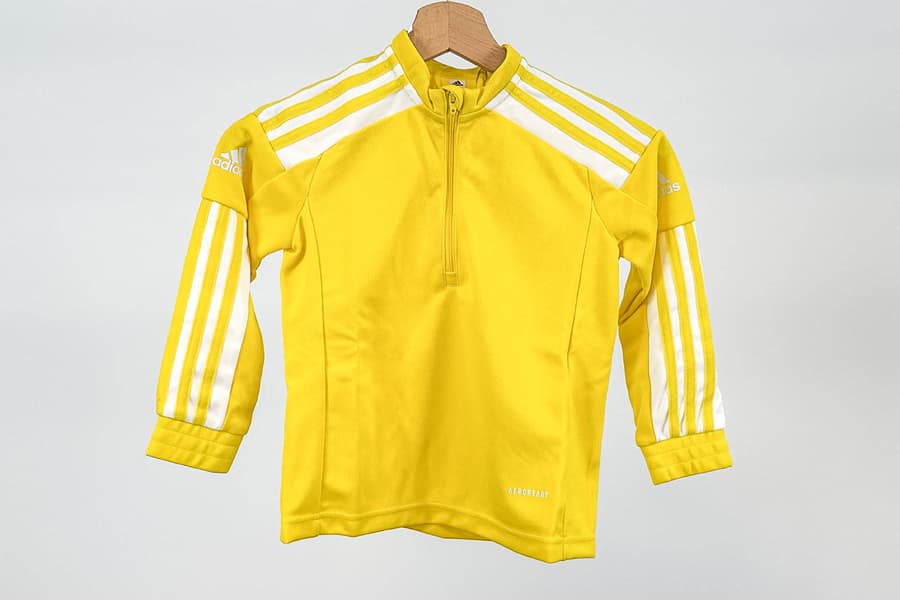 2 adidas Kinder Trainingsoberteile Squadra 21 gelb fluo/weiß, Gr. 128