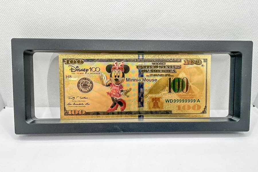Goldfolien Banknote 100 Jahre Disney