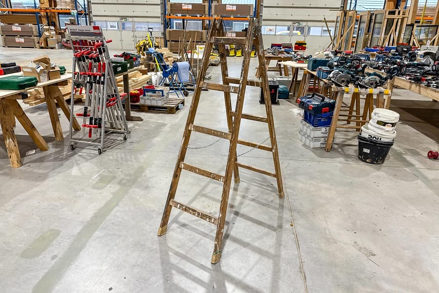 Holz Stehleiter, 2x5-sprossig