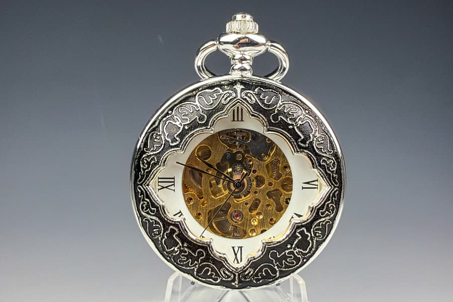 Mechanische Skelett Taschenuhr