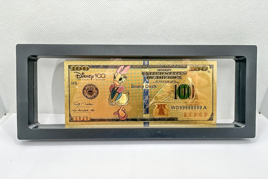 Goldfolien Banknote 100 Jahre Disney