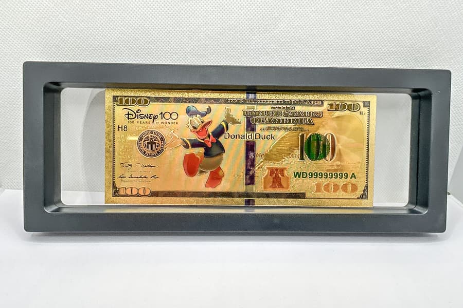 Goldfolien Banknote 100 Jahre Disney