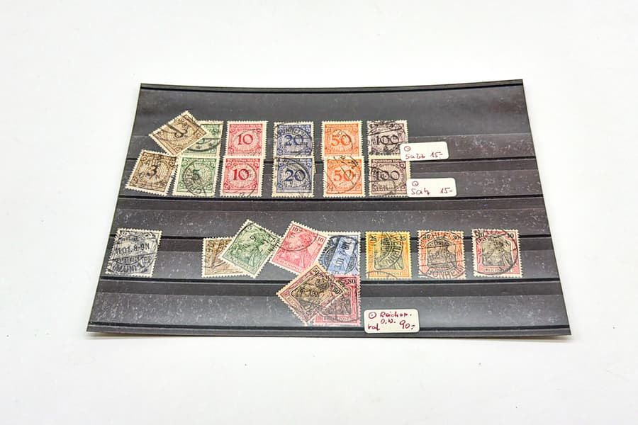 Steckkarte mit Briefmarken Deutsches Reich