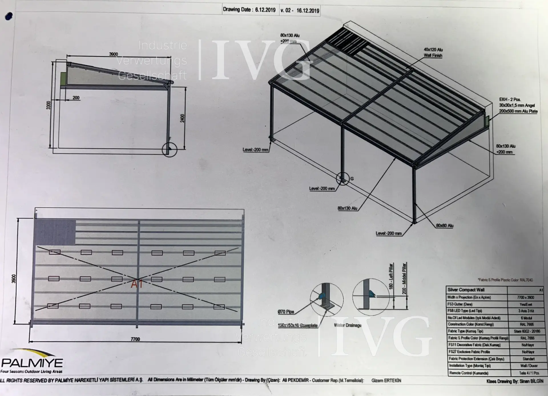 Terrassenüberdachung PALMIYE