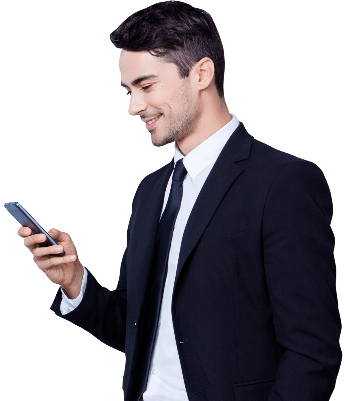 Moški z mobilnim telefonom