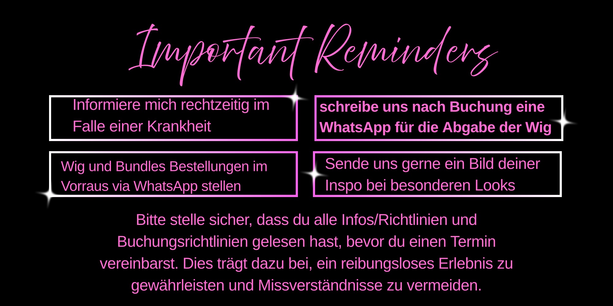 Important Reminders