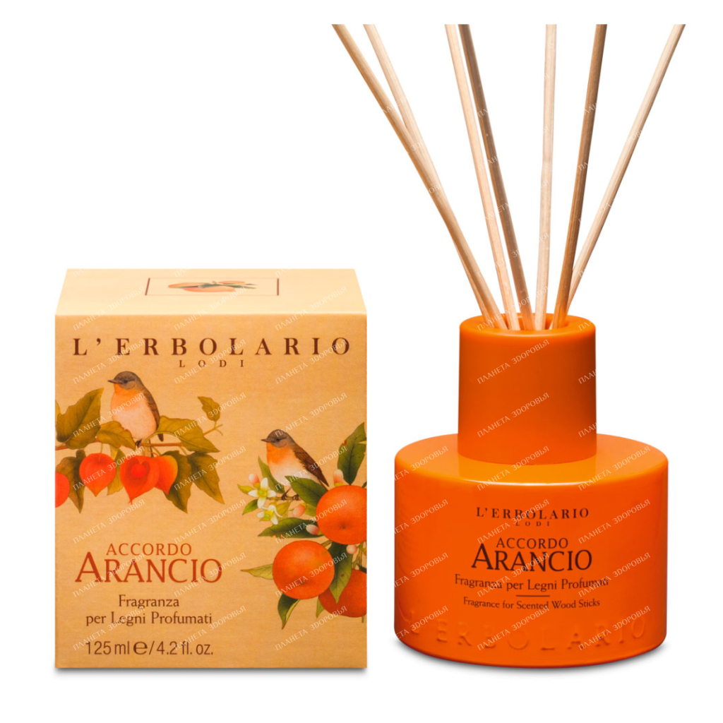 L'Erbolario "ORANGE" Scented solution for impregnating rattan sticks 125 ml