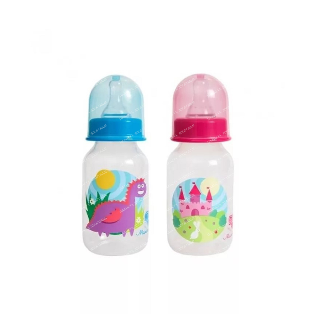 POMA Feeding bottle "Dream" with milk silicone teat (slow flow) 0+, art 4010, 125 ml, 1 pc