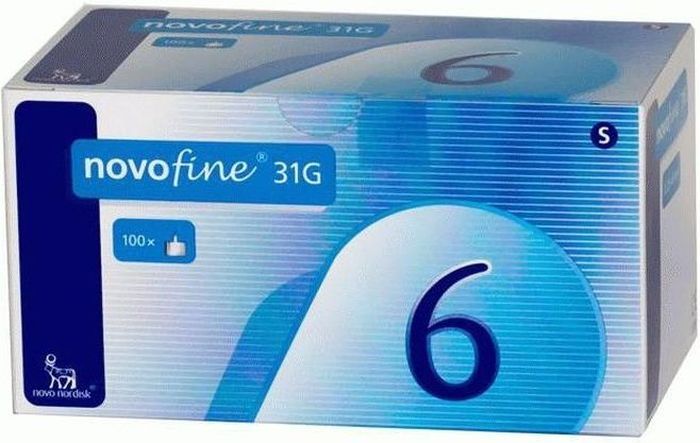 Novofine 31G (0.25mm) x 6mm Insulin Pen Needles (100 Count)