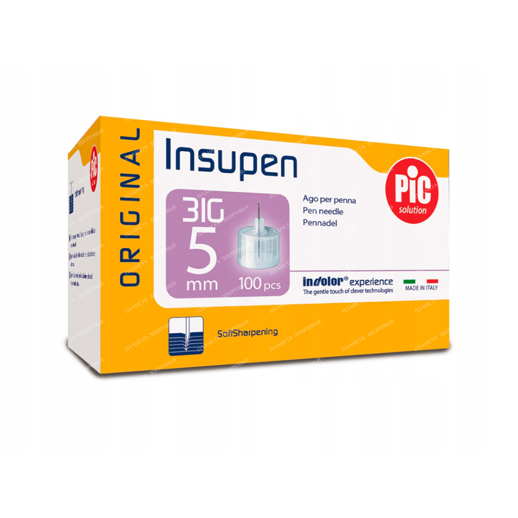 Needle for insulin syringe pens size G31 (0.25mm x 5mm) No. 100