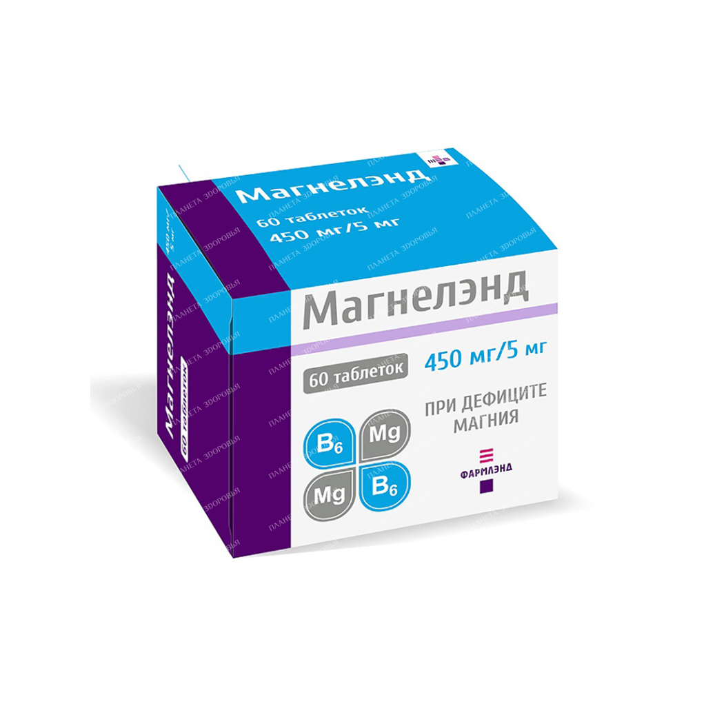 Magneland B6 tablets 450mg/5mg №10x6