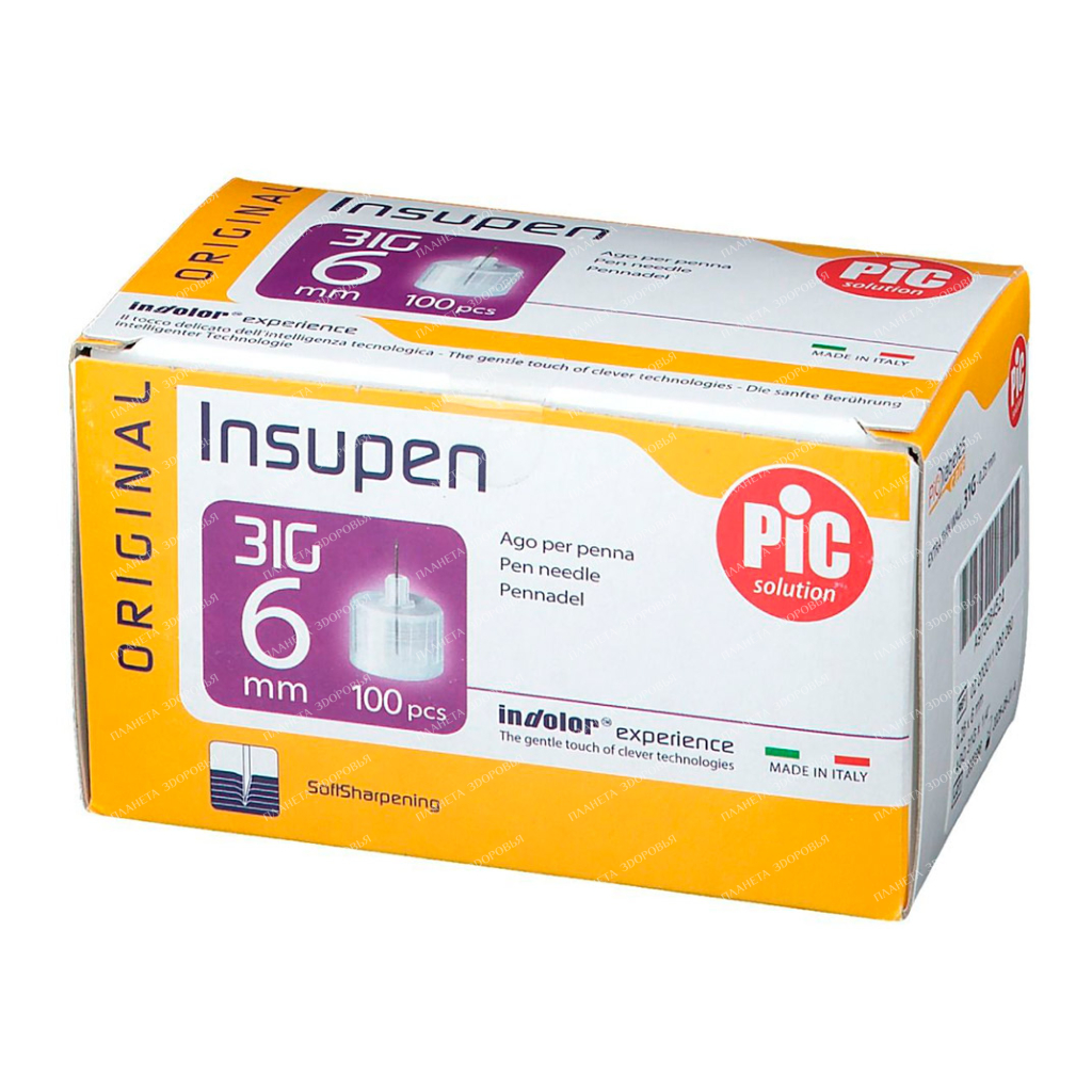 Needle for insulin syringe pens size G31 (0.25mm x 6mm) No. 100