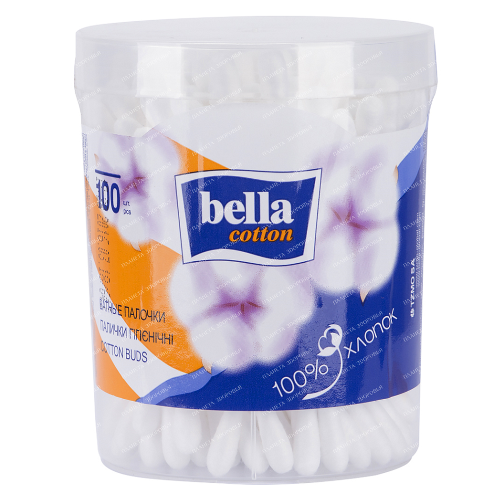 Bella cotton Cotton buds 100 pcs (round box)
